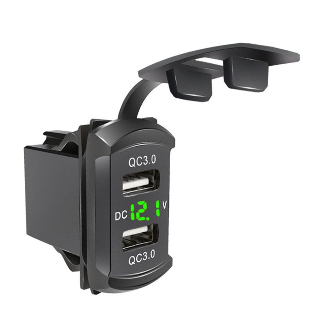 

Универсальное автомобильное зарядное устройство 12 В 24 В 4,2 А, дисплей напряжения, два USB-порта, водонепроницаемый автоматический адаптер, зарядное устройство QC3.0 для Iphone Huawei Xiaomi