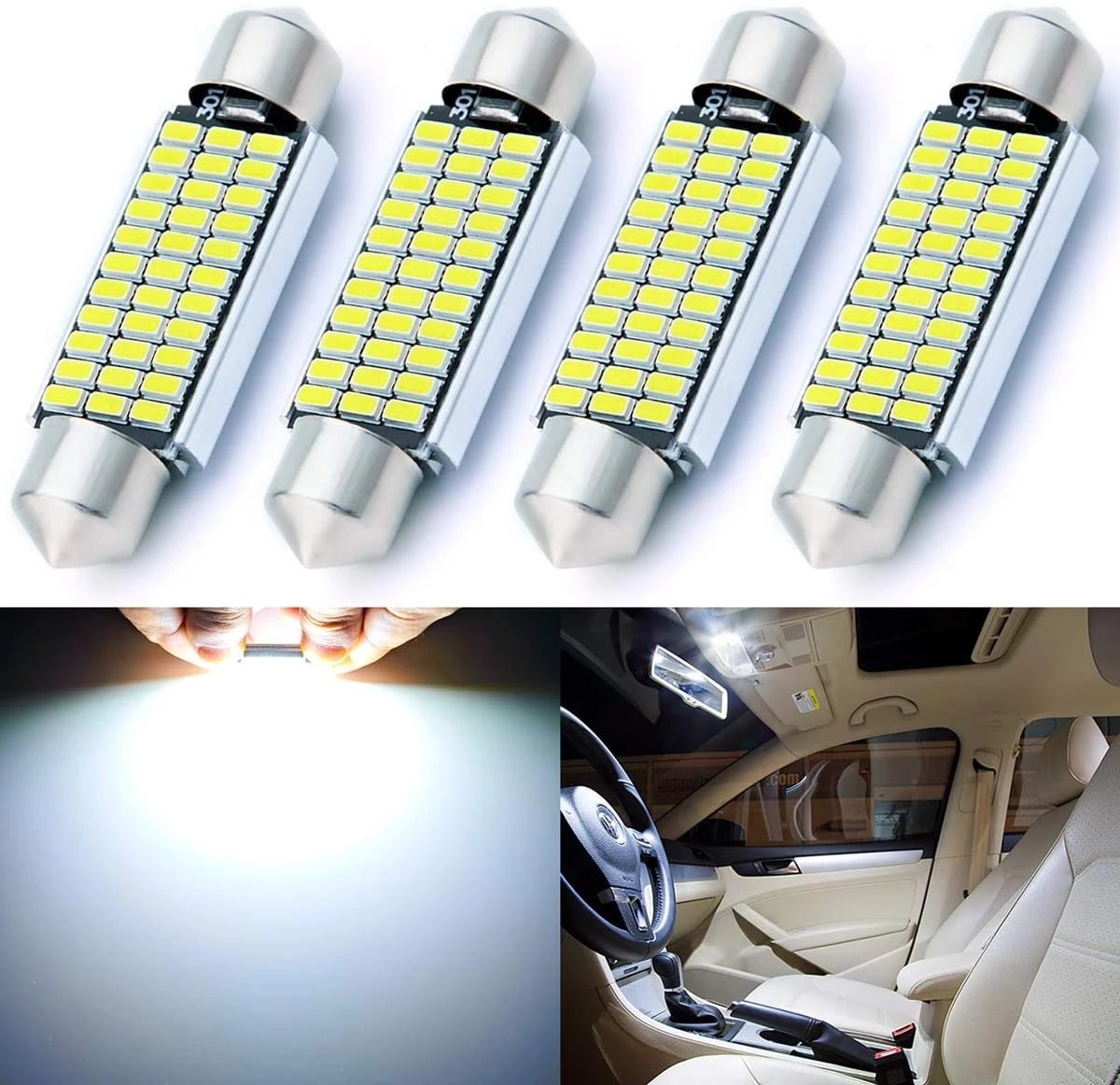 

2 шт. C5W LED CANBUS 31 мм 36 мм 39 мм 42 мм C10W Светодиодная лампа 4014 Чип 12 В Лампа для чтения Салон автомобиля Белый 6000 К Бесплатно