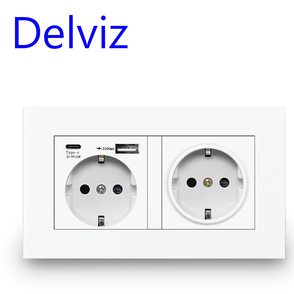 

Двойная USB-розетка Delviz белая
