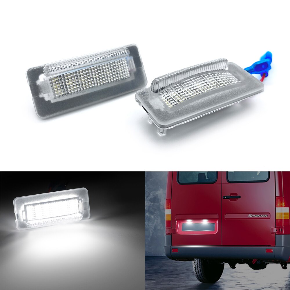 

1 пара для Benz Sprinter W901, W903, W904, W905, для Dodge Sprinter, для VW LT, высокая яркость, белый светодиод, подсветильник номерного знака