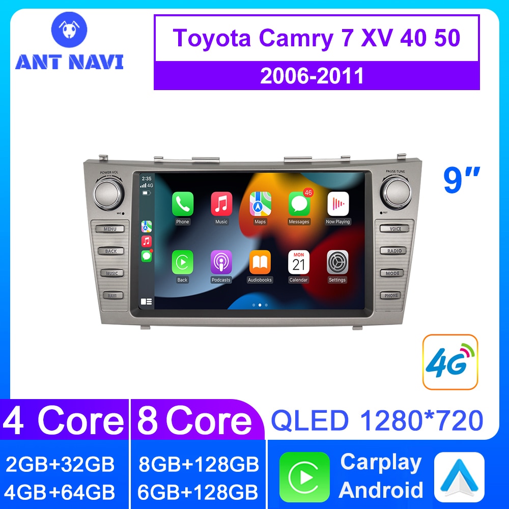 

Автомобильная Мультимедийная система AntNavi, 9 дюймов, кнопка управления для Toyota Camry 7 XV 40 50 2006-2011