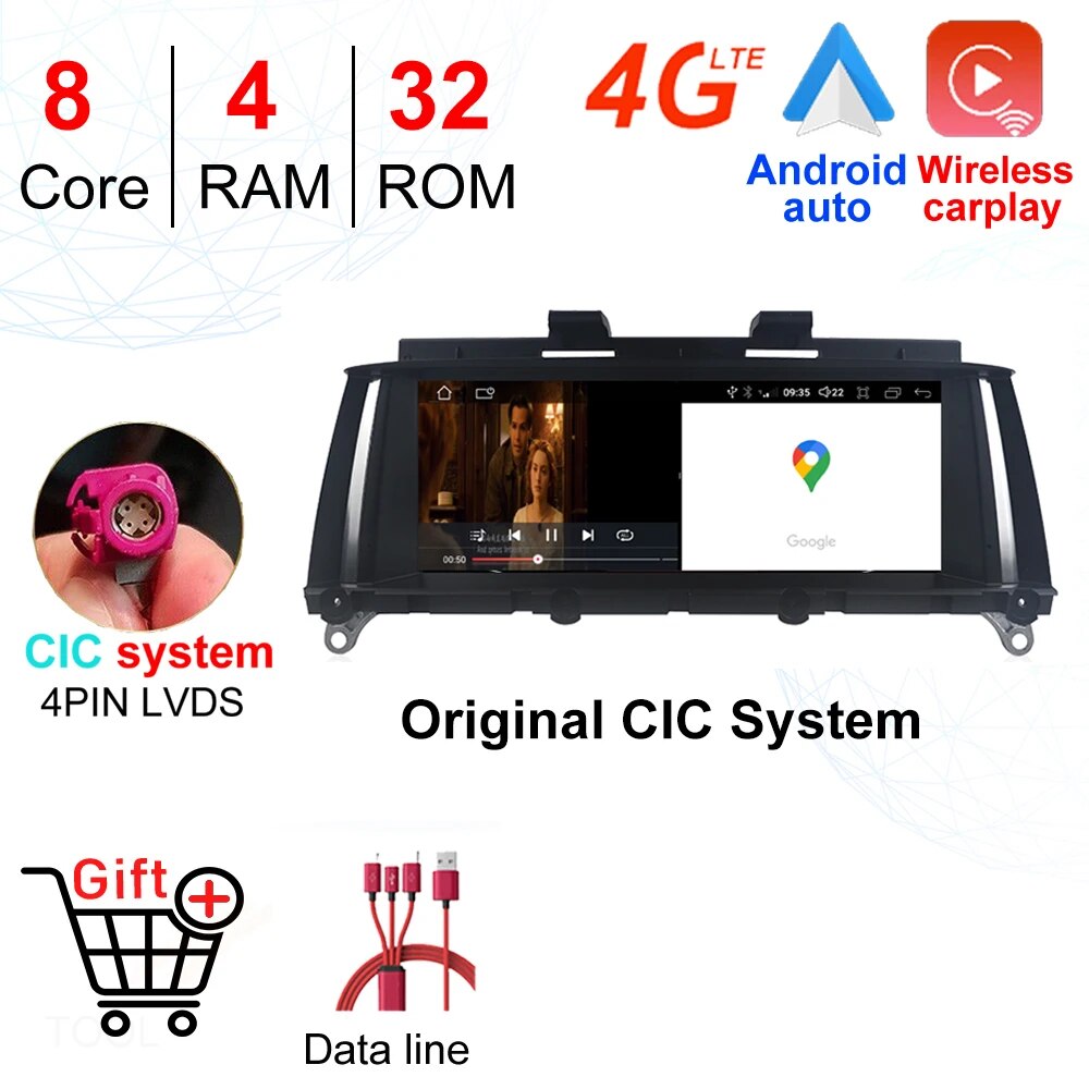 

ID8 8,8 дюймов Android 14 для BMW X3 F25 / X4 F26(2010- 2017) стереоплеер GPS навигация IPS 4G Авторадио