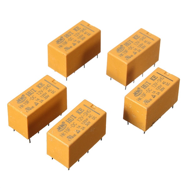 

10 шт./лот для DC 12V SHG Coil DPDT 8 Pin 2NO 2NC Mini Power реле PCB Type HUI KE HK19F HK19F-DC12V-SHG Бесплатная доставка