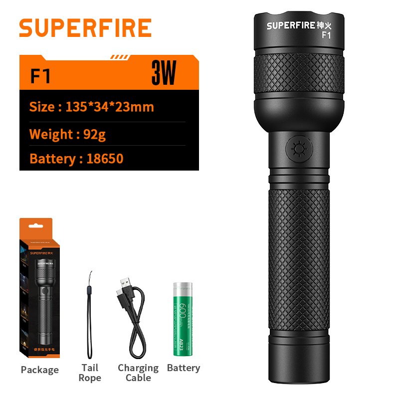 

SUPERFIRE F1 перезаряжаемый фонарик