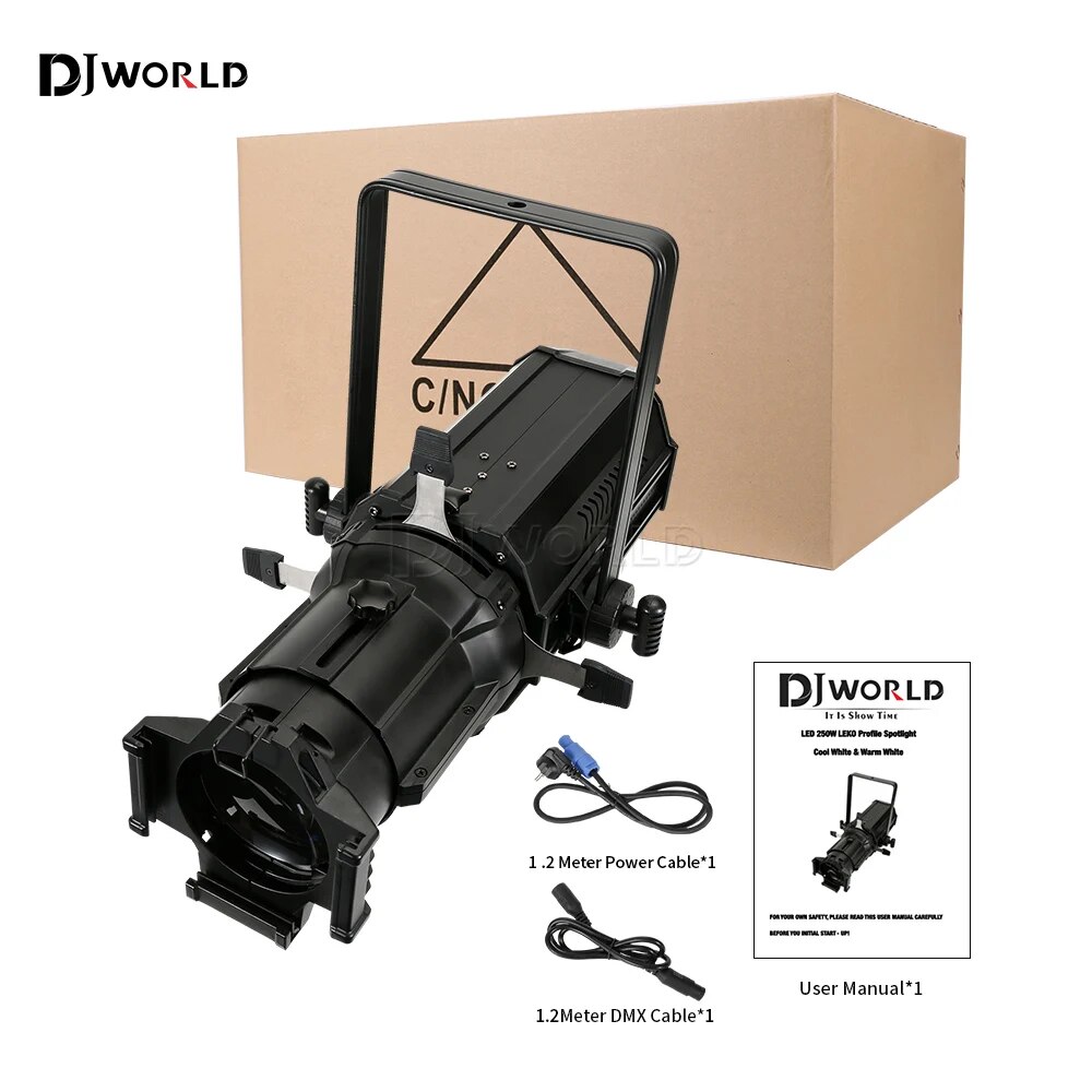 

Прожектор DJWORLD Leko 250 Вт, холодный/теплый белый, ручной фокус
