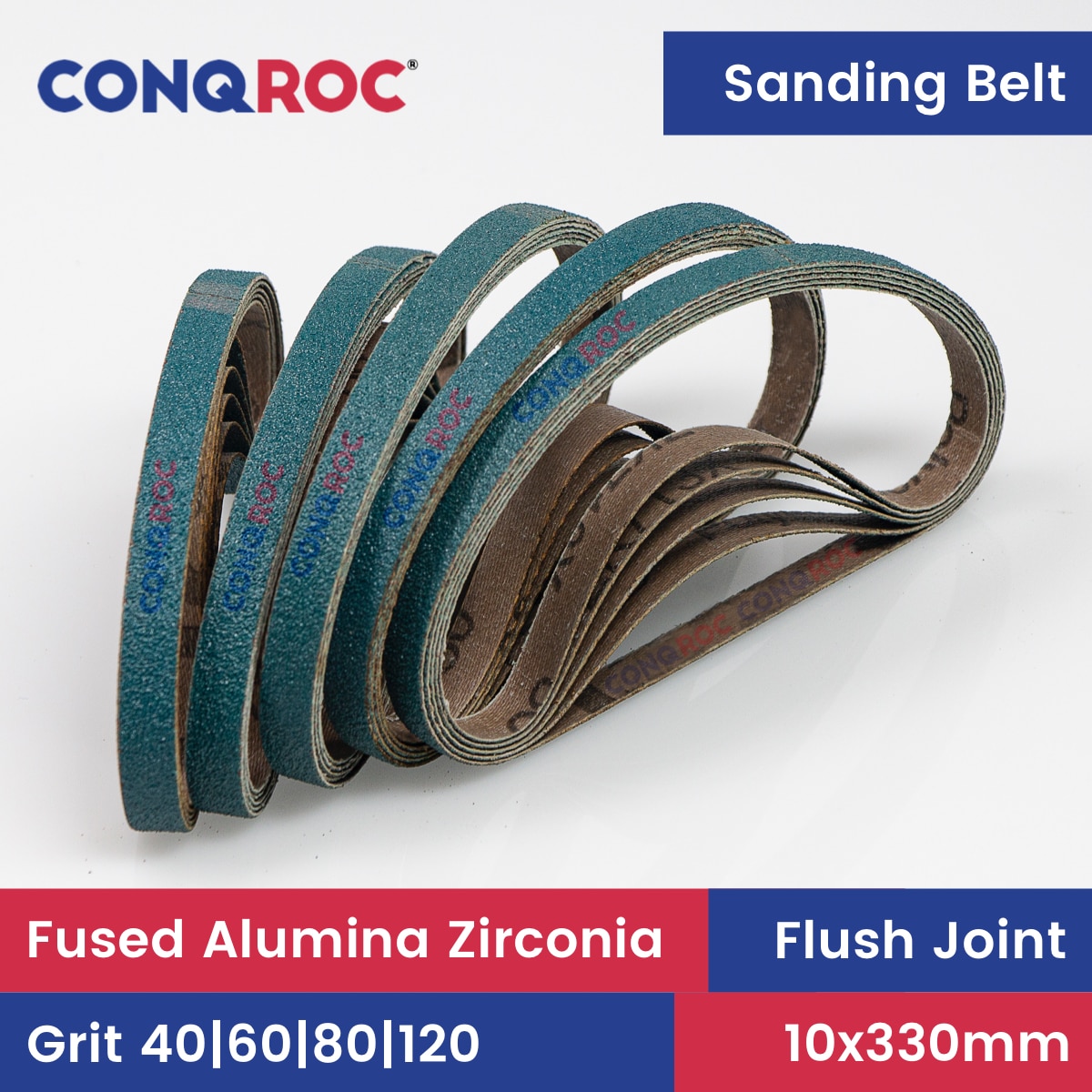 

Шлифовальные ленты CONQROC 25 шт., 10x330 мм, 40|60|80|120 grit