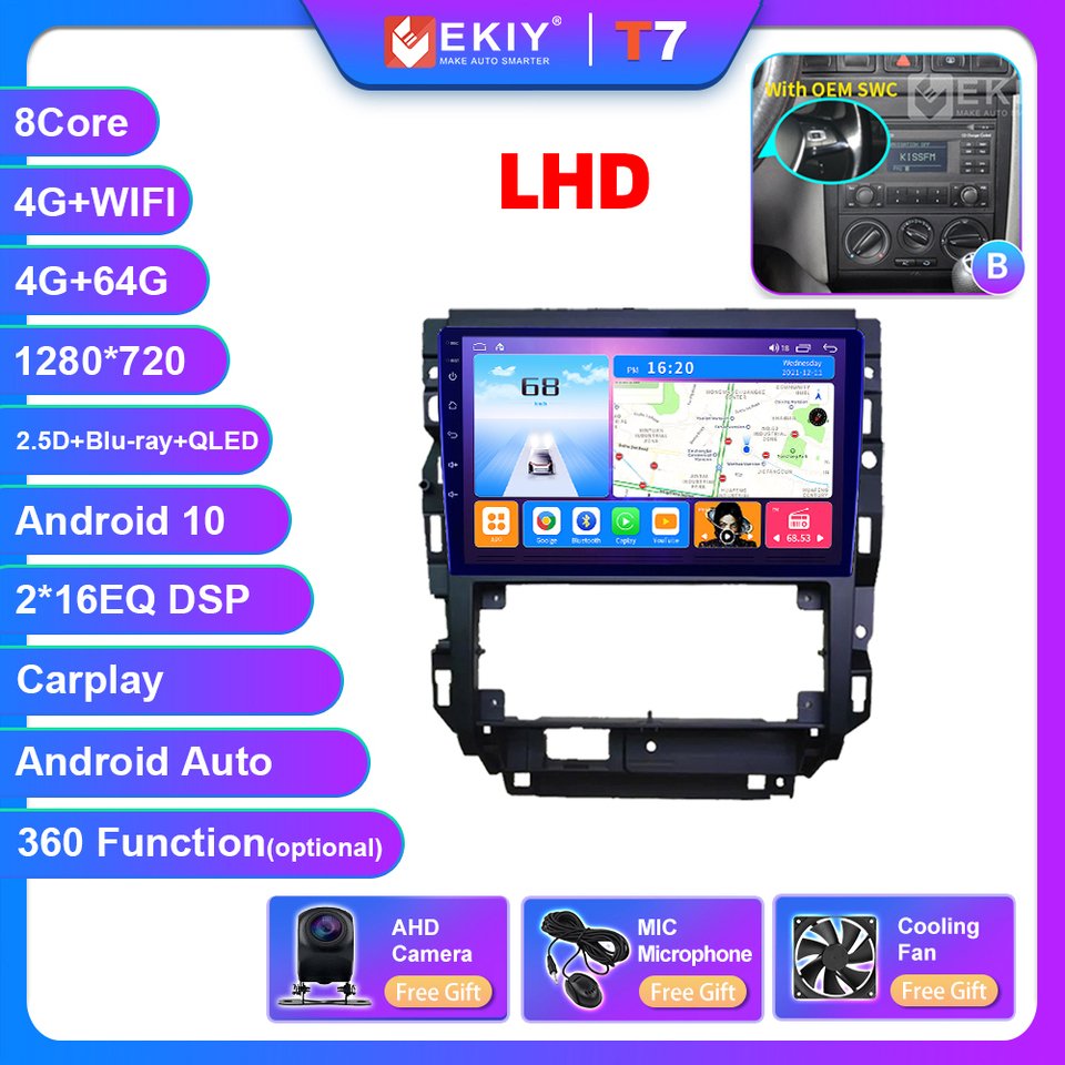 

EKIY T7 беспроводной CarPlay Android авто радио для Volkswagen Golf Mk 4 2004-2008 автомобильный мультимедийный видеоплеер Navi GPS 2din DVD HU