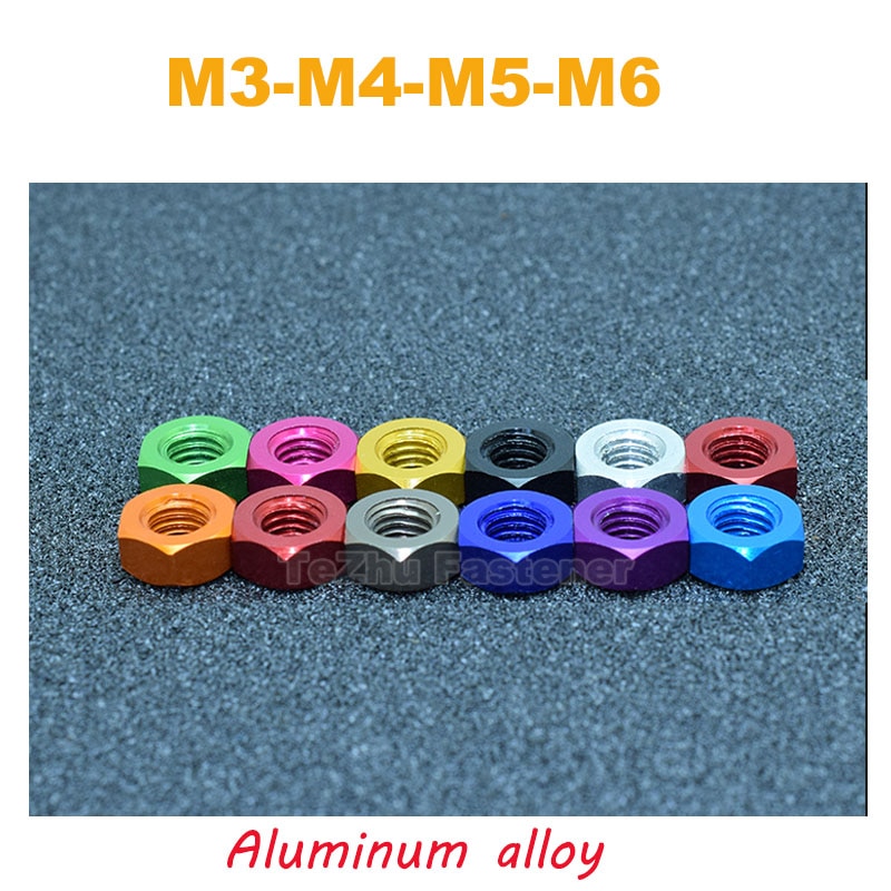 

Цветные шестигранные гайки из алюминия M3 M4 M5 M6 DIN 934