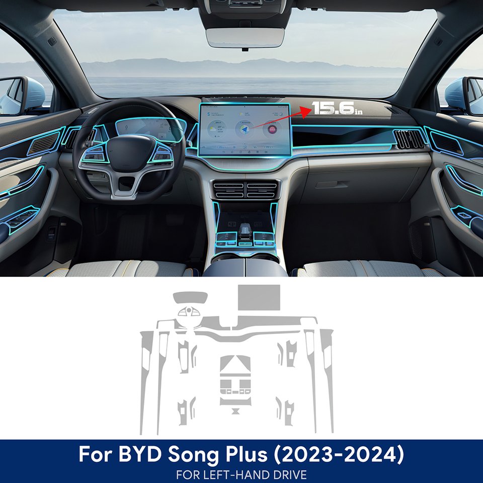 

Для BYD Seal U Sealion 6 Song Plus DMI EV 2021-2024 автомобильная центральная консоль навигационный экран инструмент защитная пленка из ТПУ внутренняя