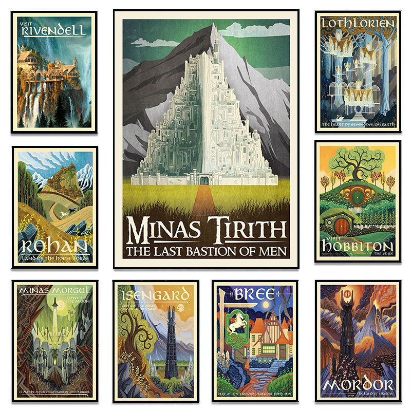 

Винтажные постеры LOTR на холсте