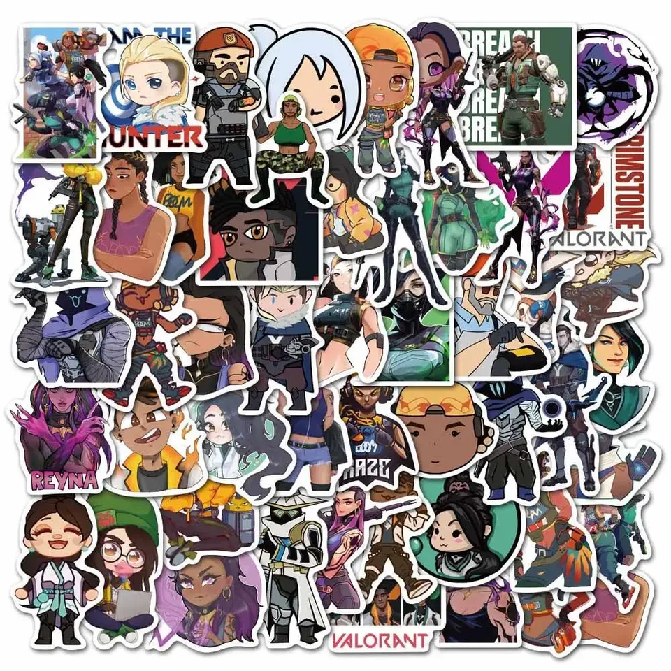 

50 шт. наклейки Valorant Yoru Skye Reyna Omen kawaii