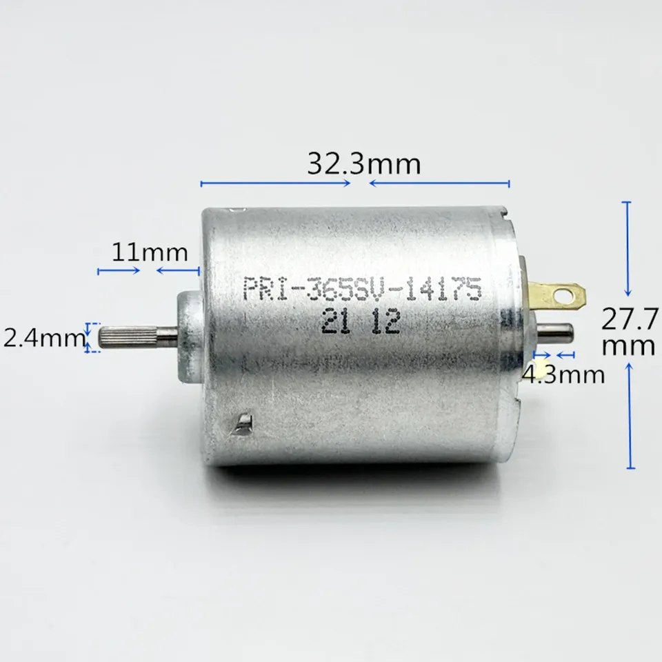 

Micro 365 двигатель с двойным валом DC 6V 12V 24V 10500 об/мин Угольная щетка подметающая машина мотор DIY пистолет горячего воздуха робот-пылесос