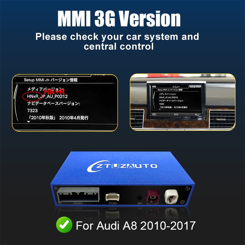 

Беспроводной адаптер CarPlay/Android Auto для Audi A8 D3 2010-2017 с зеркалом AirPlay, фиксатором заводских функций Plug & Play