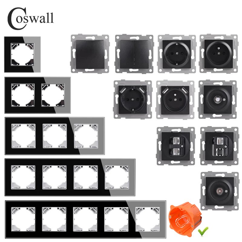 

COSWALL HG Серии выключатель света с розеткой и USB