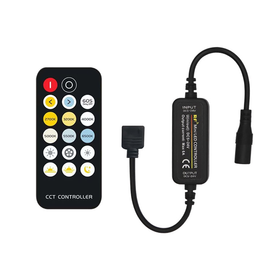 

CCT RGB-контроллер для двуцветной светодиодной ленты с пультом