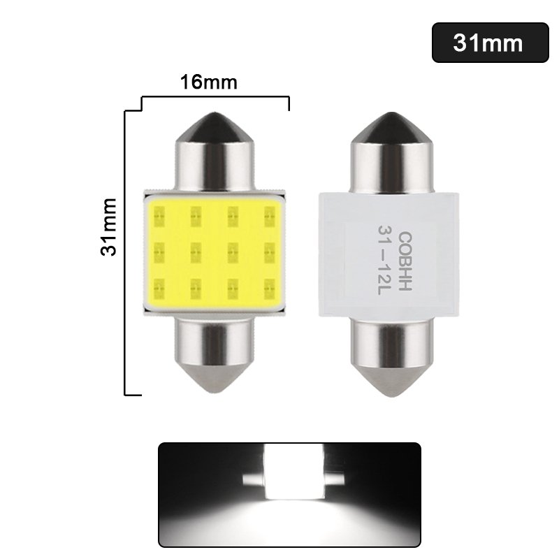 

1/4/10 шт. C5W Festoon 31 мм 36 мм 39 мм 41 мм светодиодные лампы COB 12SMD 12 В 7000 К белые автомобильные внутренние купольные лампы для чтения номерных знаков