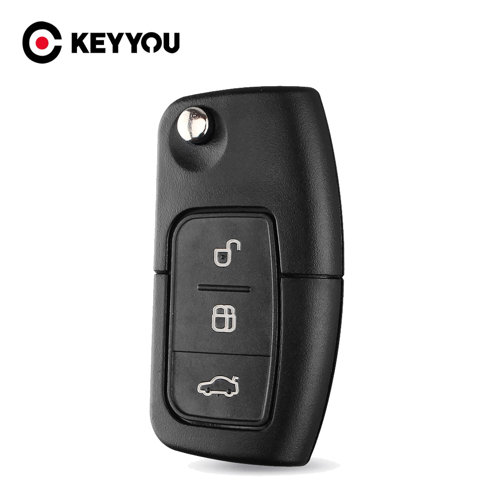 

KEYYOU 10X 3 кнопочный складной модифицированный необработанный автомобильный чистый корпус ключа для Ford Focus Fiesta C Max Ka