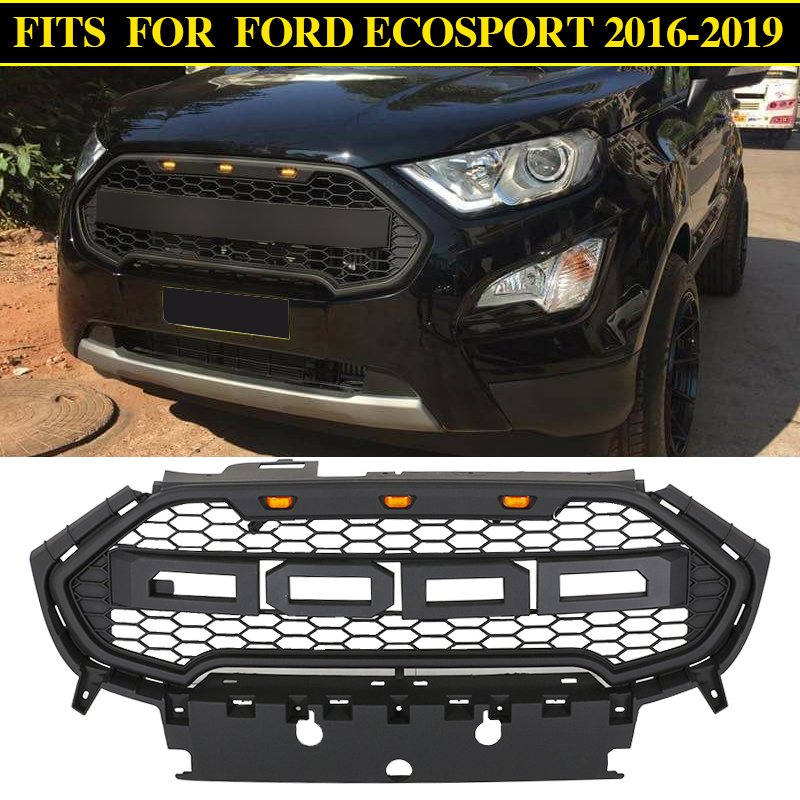 

Передняя решетка подходит для Ford Ecosport 2016–2019 гг., черная решетка с подсветкой