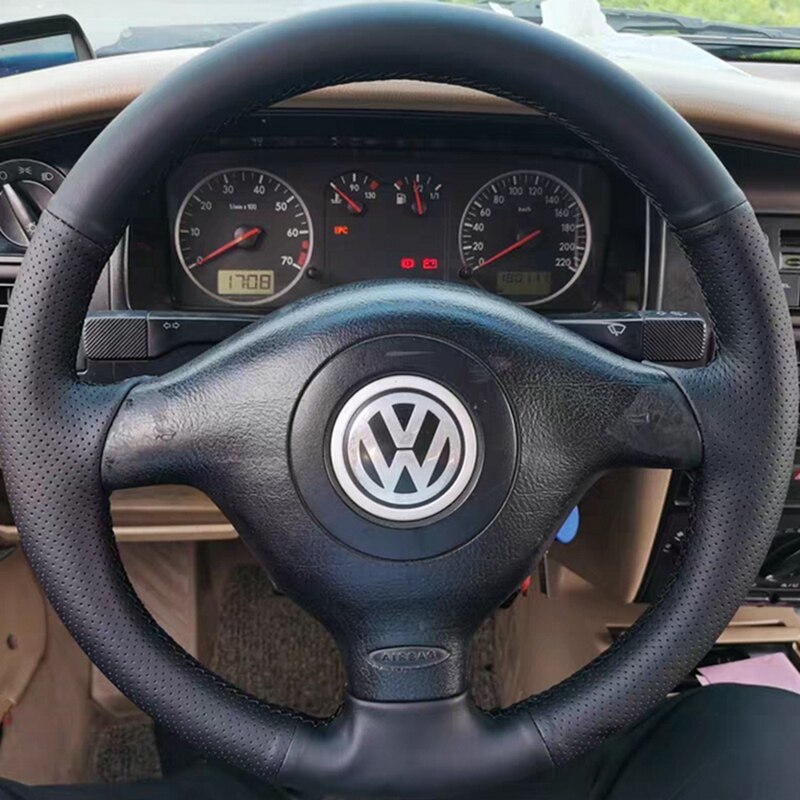 

Черный чехол на руль автомобиля из искусственной кожи своими руками для Volkswagen VW Golf 4 (MK4) 1997-2003 Passat B5 1996-2005 Polo MK6 1999-2005