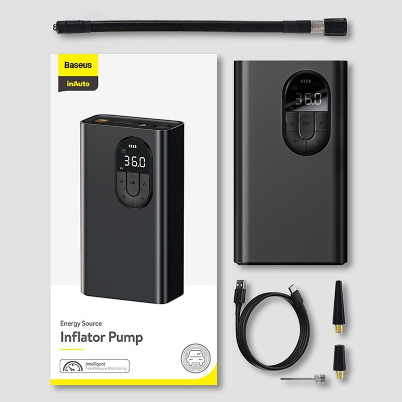 

Автомобильный воздушный компрессор Baseus, надувной насос, беспроводной электрический с лампой для подсветки для мотоцикла, велосипеда, надувной насос для шин