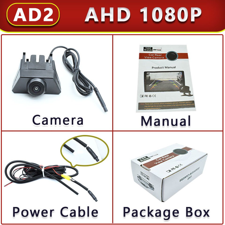 

Передняя камера «рыбий глаз» AHD 1080P 170 ° для Toyota Land Cruiser 200 LC200 2012 2013 2015 с логотипом автомобиля, Камера Переднего Вида