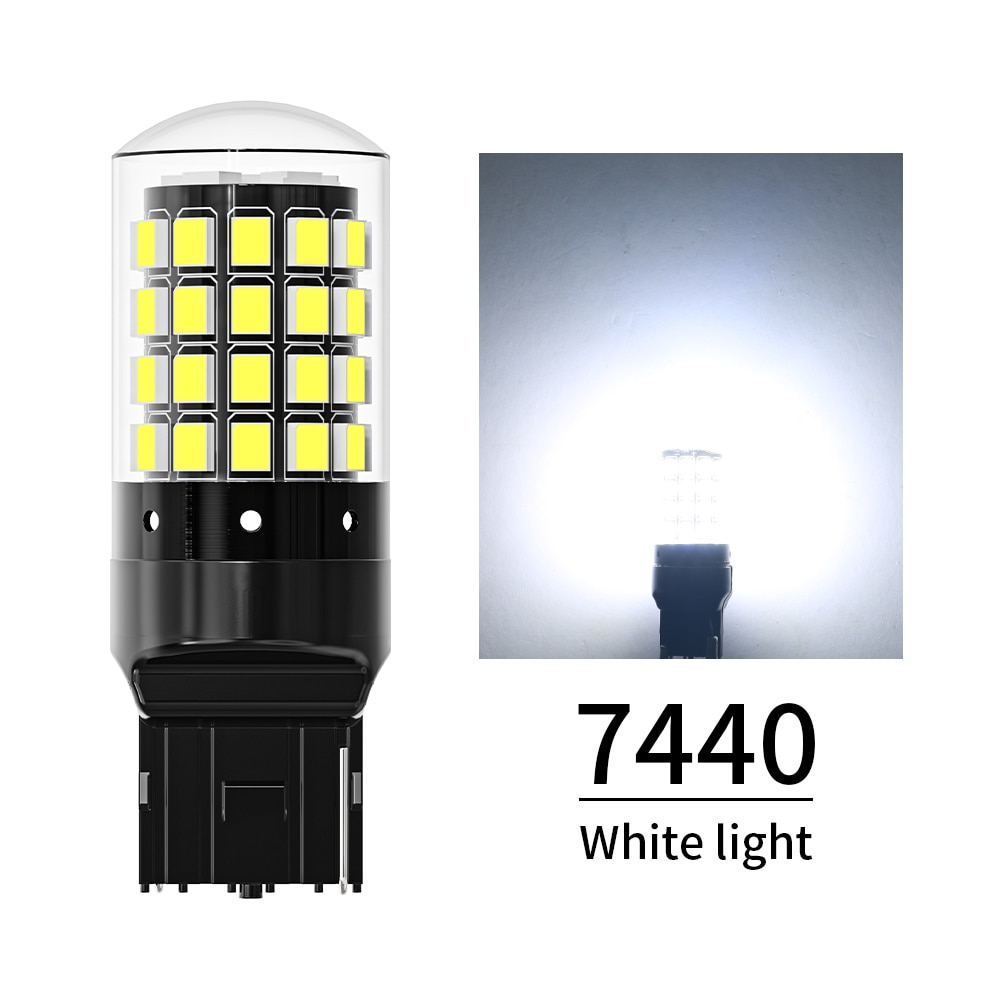 

Светодиодные лампы 7440 7443 без ошибок 2835 54smd T20 W21W W21/5W WY21W, Автомобильные стоп-сигналы, фонари заднего светильник, указатели поворота, 12 В, 2 шт.