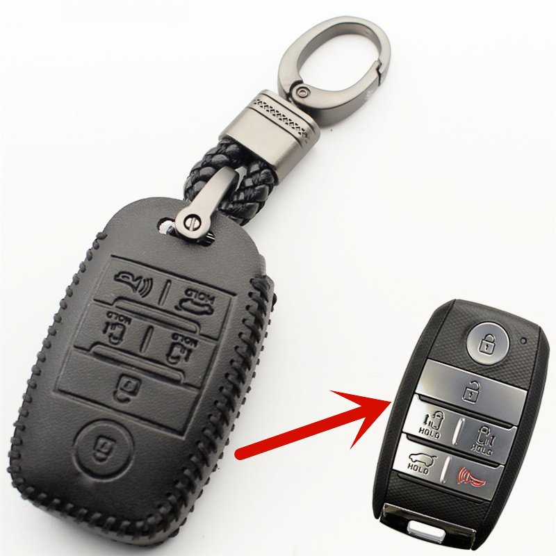 

Чехол-накладка FLYBETTER для смарт-ключей, из натуральной кожи, 6 кнопок, для Kia Sedona/Grand/Carnival/Sorento L580