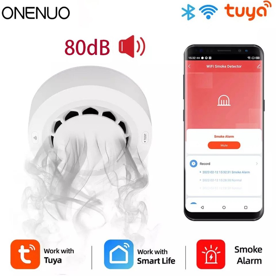 

ONENUO Фотоэлектрический Детектор Дыма Wi-Fi