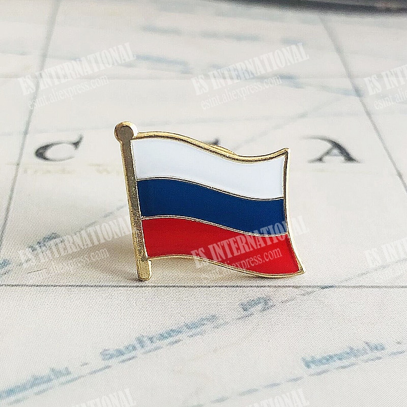 

Металлическая брошь Россия