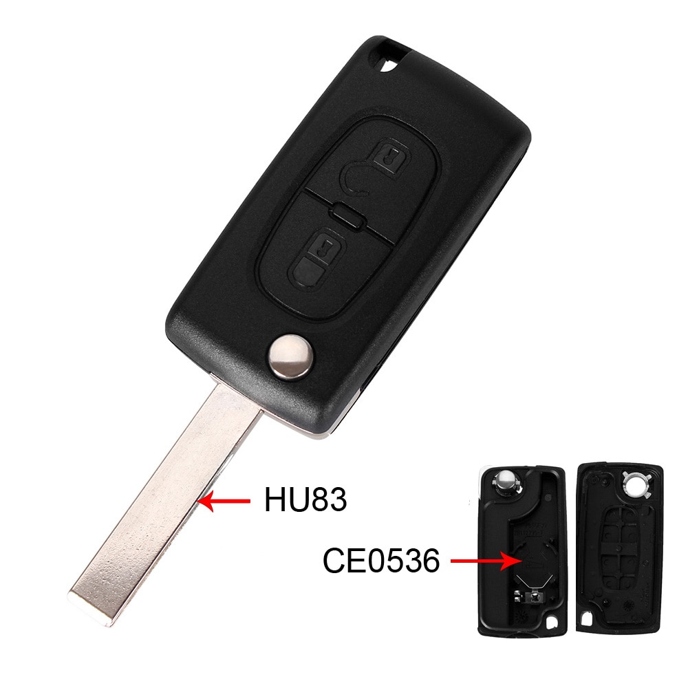 

KEYYOU для Peugeot 107 207 307 307S 308 407 607 2BT 2 кнопки складной корпус дистанционного ключа с лезвием HU83/VA2