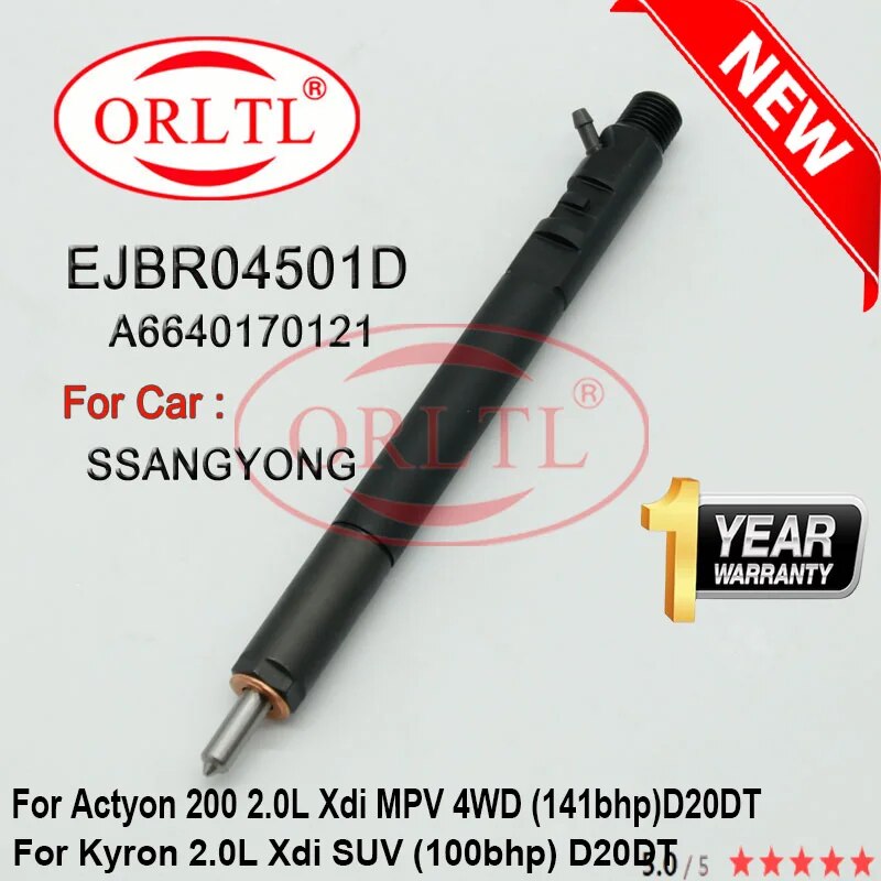 

Дизельный инжектор EJBR04501D A6640170121, автоматическая форсунка R04501D для Ssangyong Kyron 2.0L Xdi SUV (100bhp) D20DT