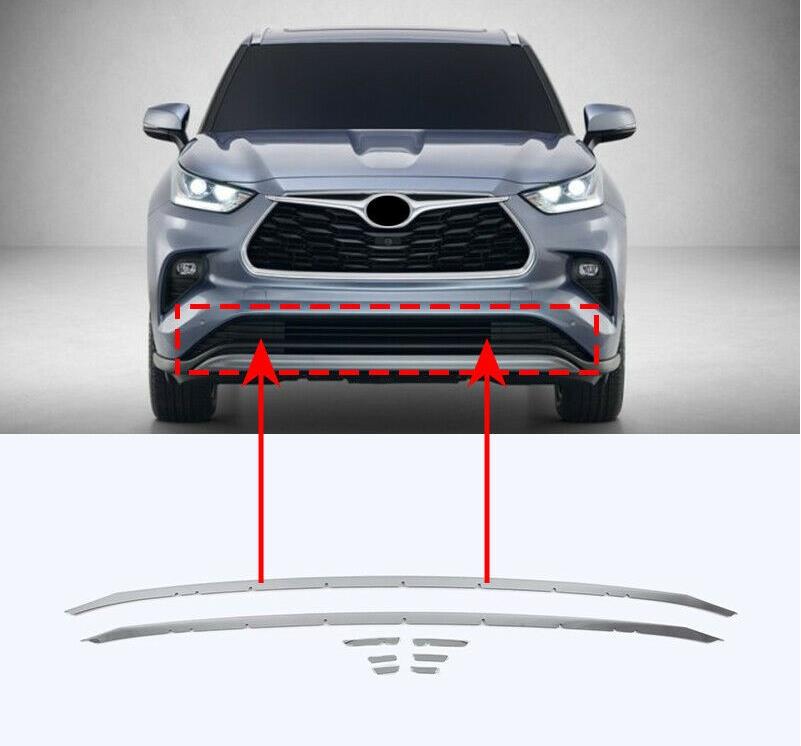 

8 шт. Передняя накладка на борт в центральной решетке для Toyota Highlander 2022 2021 2020 автомобильные аксессуары из нержавеющей стали Передняя Нижняя Центральная решетка