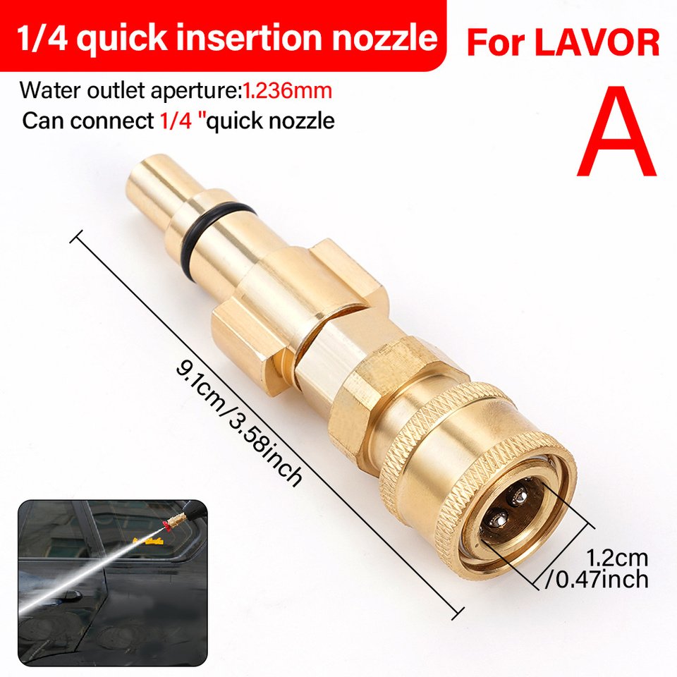 

Быстроразъемный адаптер для мойки высокого давления JimMejo, 1/4", с пеногенератором