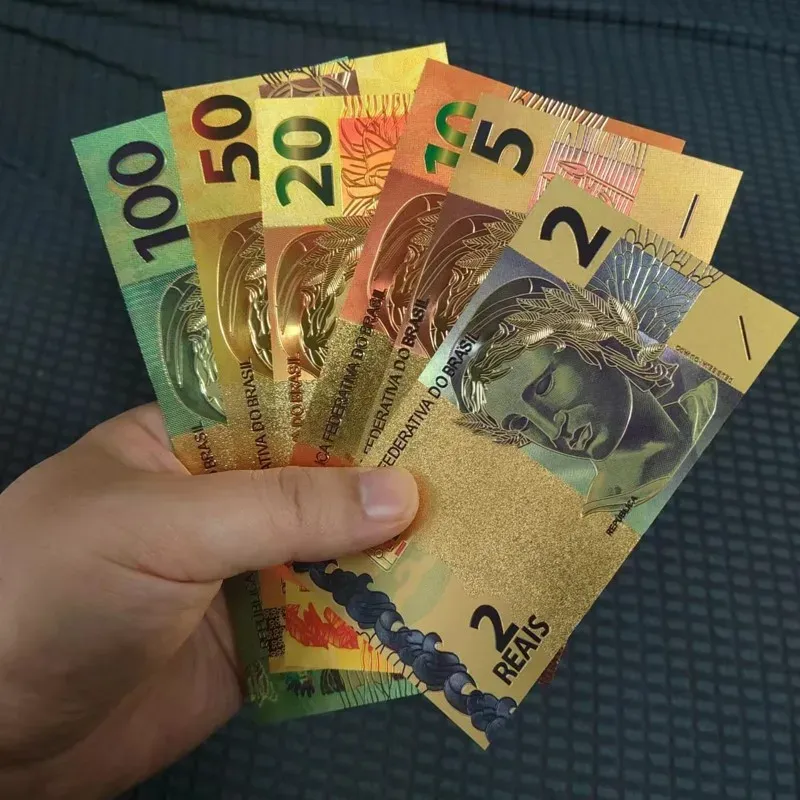 

Пластиковые поддельные бразильские банкноты 2,5,10,50,100 REAIS