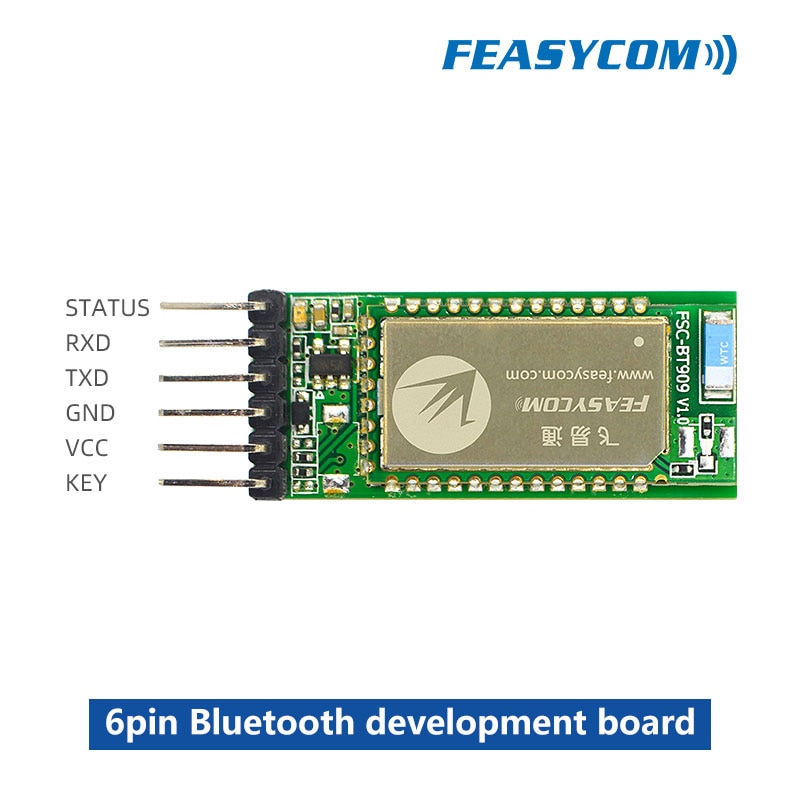 

Feasycom 6-контактный модуль последовательного порта, макетная плата для CSR8811, модуль усилителя Bluetooth 5,2, передача данных на большие расстояния