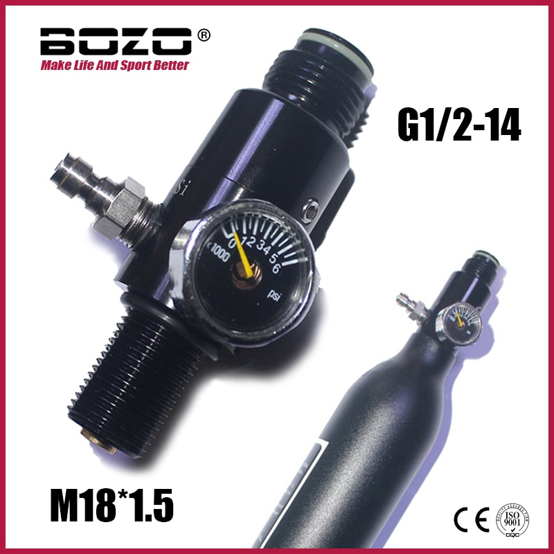 

Цилиндр M18 * 1,5 регулятор сжатого воздуха 4500psi бак бутылка Выходное давление 800psi до 3000psi HPA аксессуары