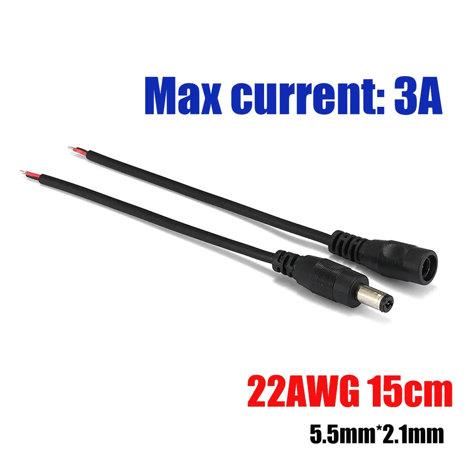 

Кабель питания DelightFire DC connector cable wire 5.5 2.1 мм 5В 12В