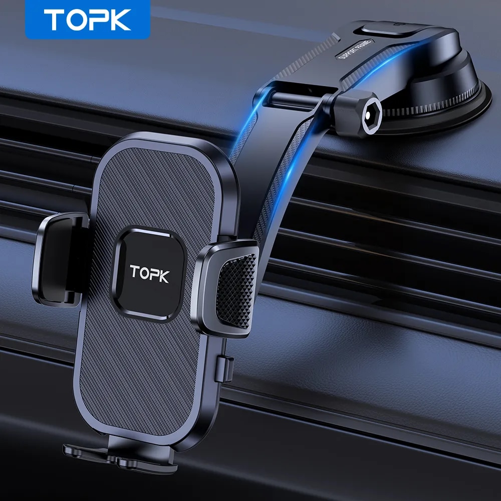 

Автомобильный держатель для телефона TOPK, крепление для смартфона, гравитационное крепление без магнитной поддержки для iPhone 13 12 11 X Xiaomi Samsung Huawei