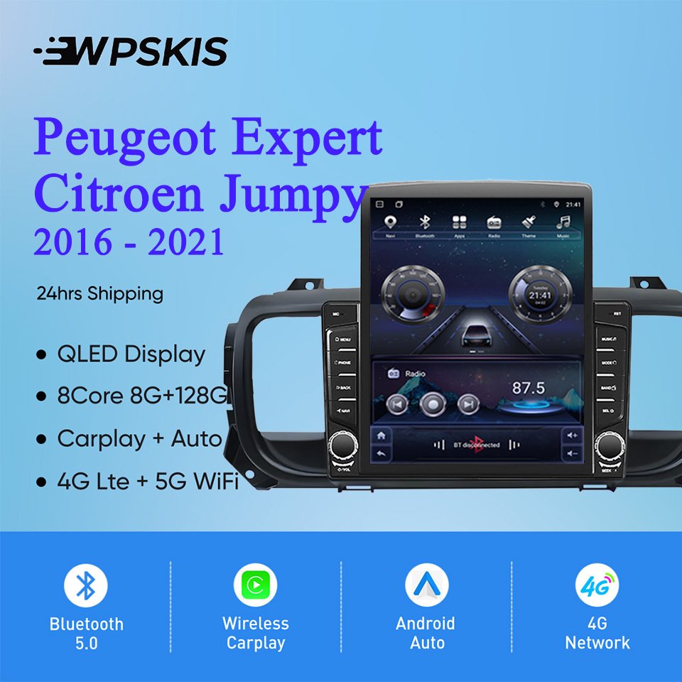 

8-ядерный 8 + 128G Carplay авто радио аудио стерео лента HU головное устройство для Peugeot Expert Citroen Jumpy 2016-2021 GPS DVD кассета