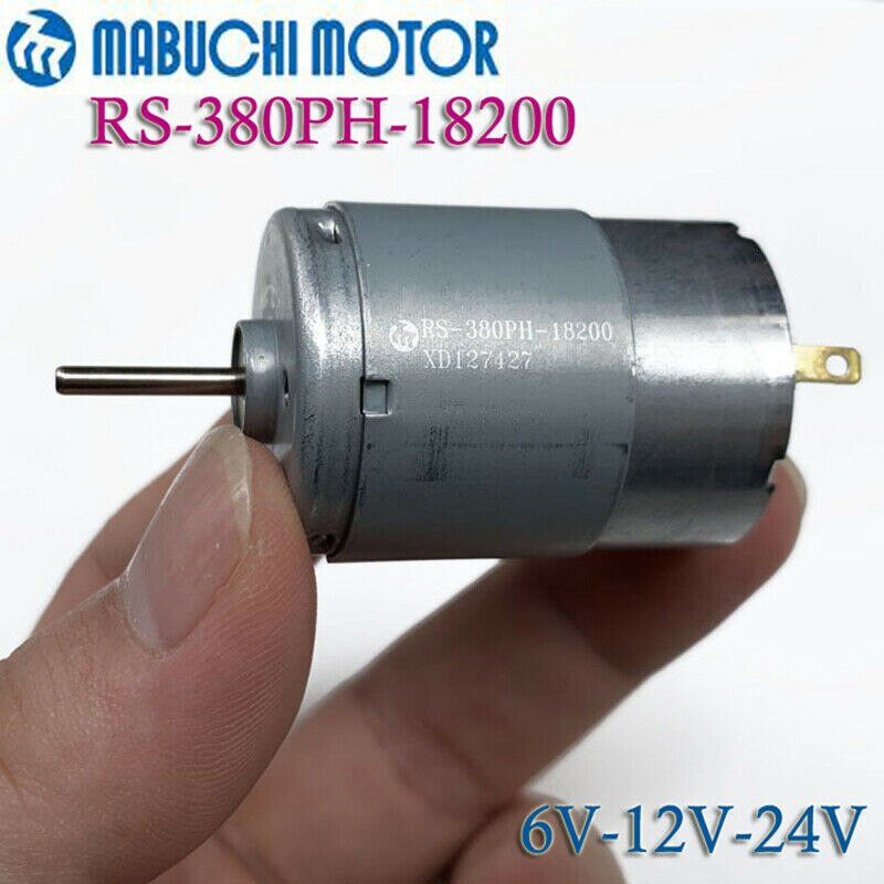 

MABUCHI RS-380PH-18200 Электродвигатель с угольной щеткой постоянного тока 6 В-24 В 11190 об/мин длительный срок службы для пылесоса/принтера/факс-машины/миксера