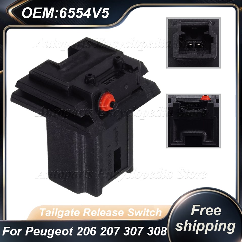 

Кнопка ручки задней двери 6554V5 для Peugeot 206 207 307 308 5008 Citroen C3 C4 Xsara Berlingo Замок багажника Переключатель открывания двери багажника