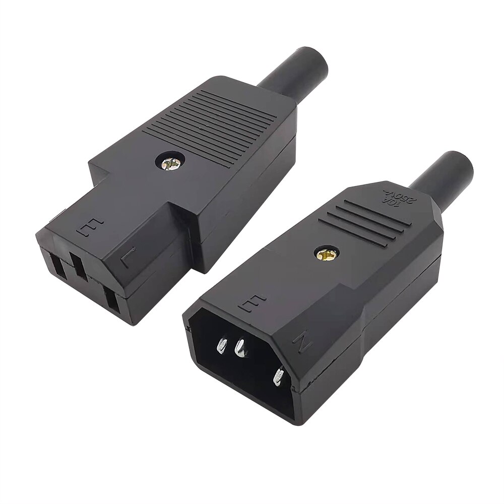 

2 шт., Адаптеры розетки IEC 320 C13 C14, черные