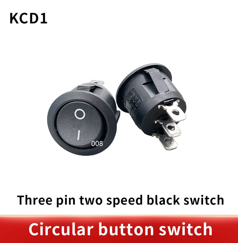 

5 круглых черных красных выключателей KCD1-105