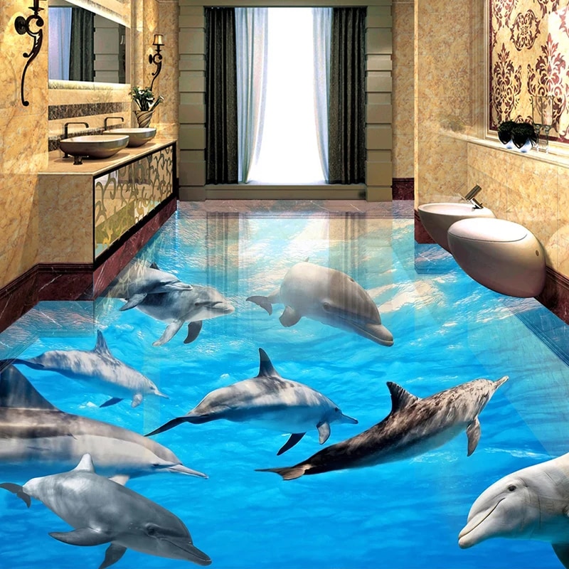 

Водостойкая самоклеящаяся 3d-наклейка для пола, для ванной, гостиной, спальни