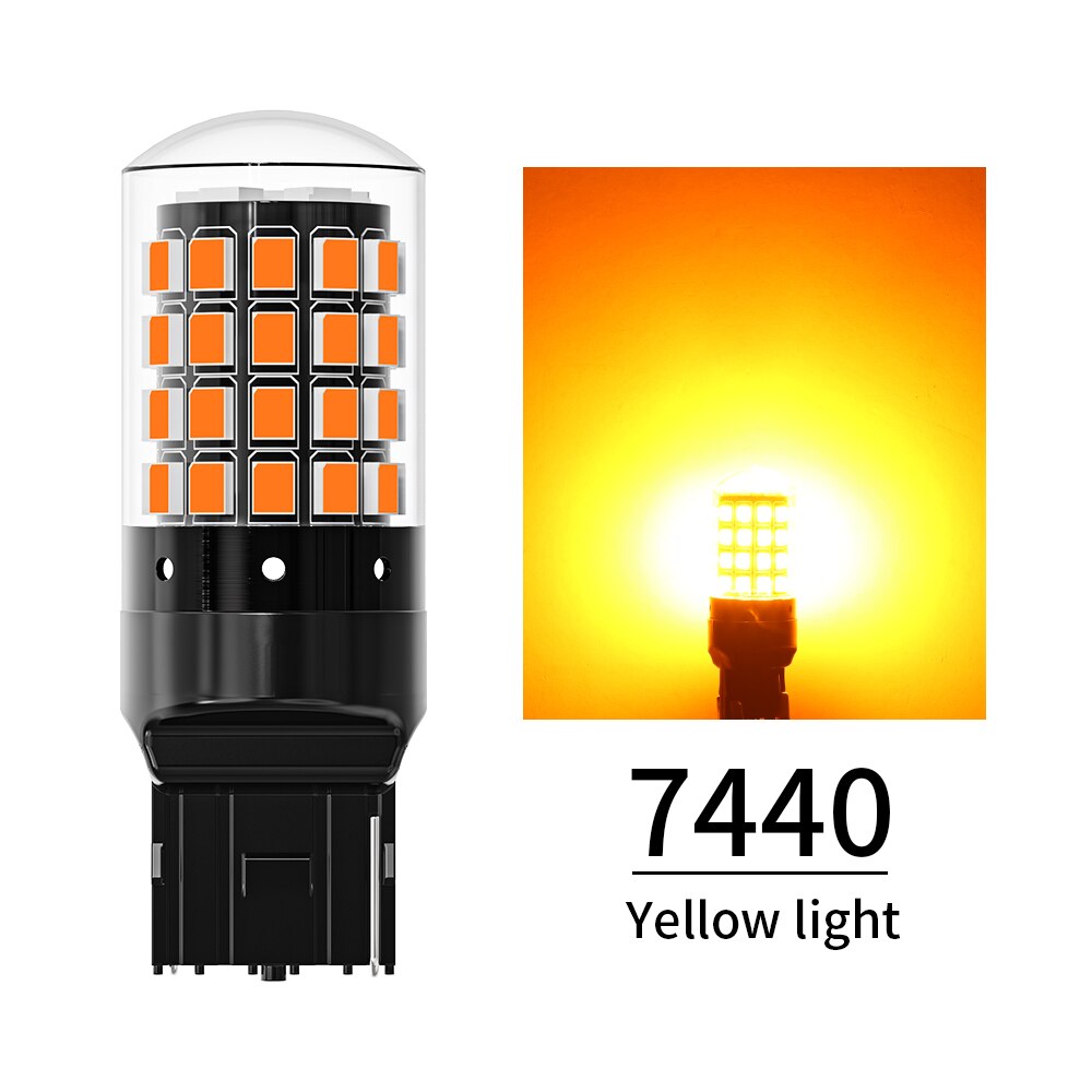 

2 Шт. T20 LED 7443 7440 W21W BA15S Автомобильные Сигнальные Лампы 12В Универсальные Белые Красные Янтарные 3000LM Высокая Ярк...