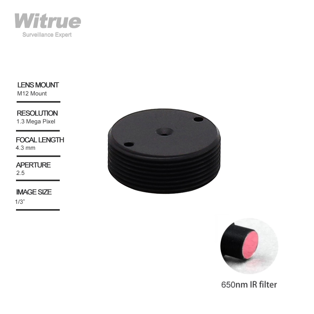 

Witrue объектив Pinhole 4,3 мм для мини-камер видеонаблюдения