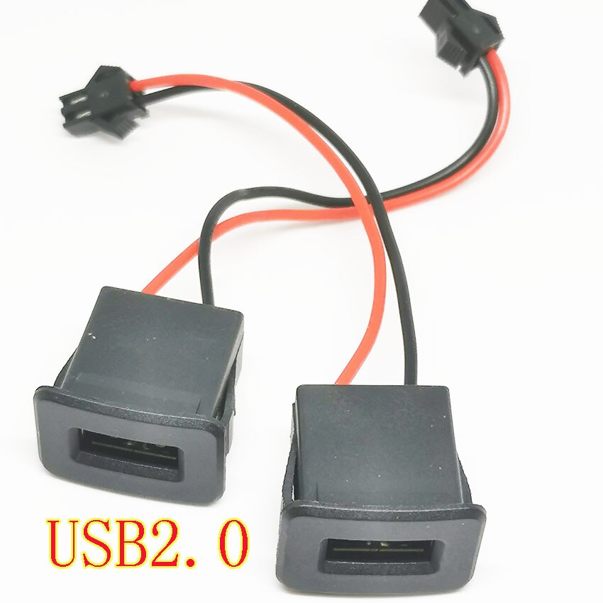 

2-контактный разъем питания USB 2.0, разъем USB2.0 для зарядного порта с кабелем, электрические клеммы, разъем USB-зарядного устройства