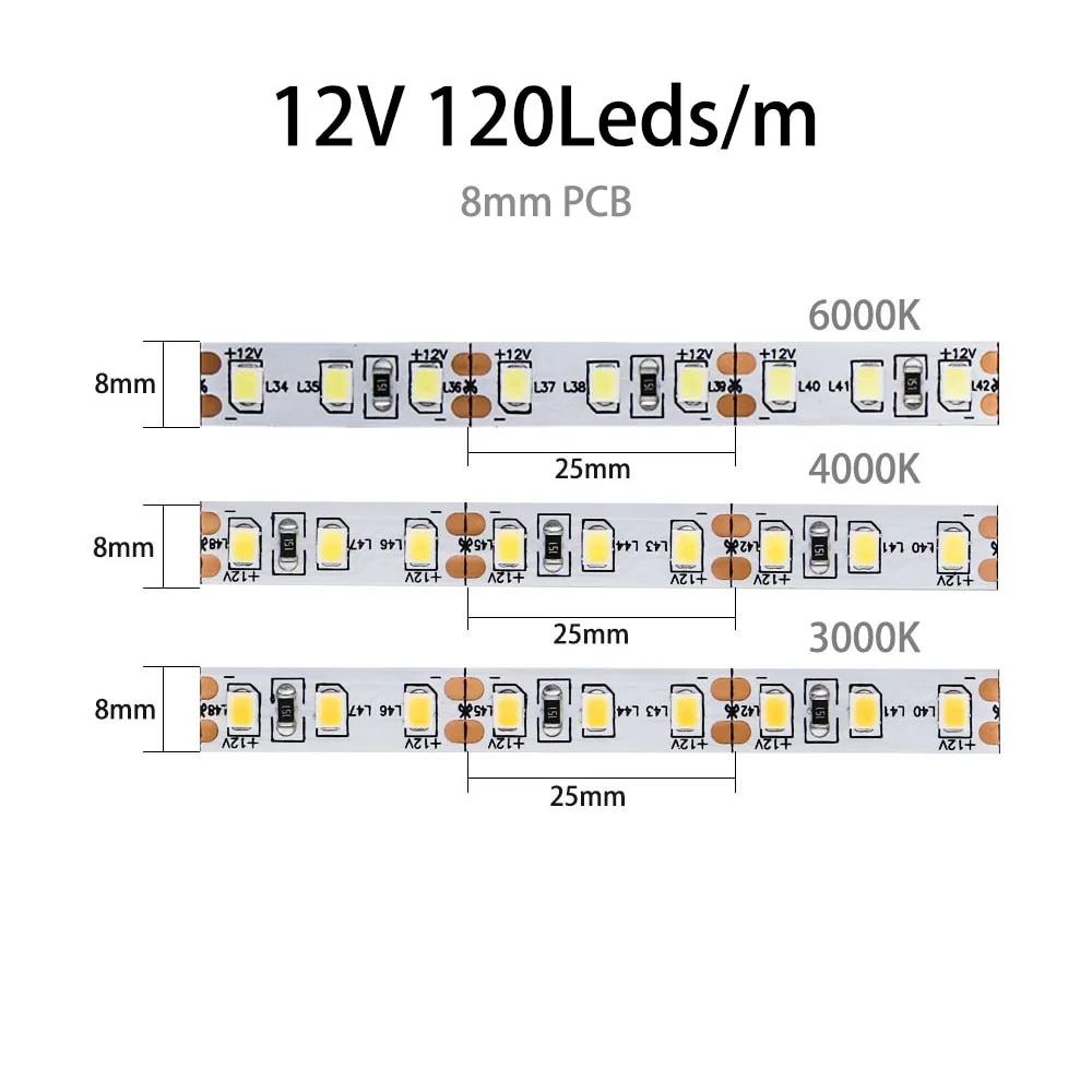 

Светодиодная лента Xnbada 5 м 2835SMD белая/натуральная белая/теплая белая