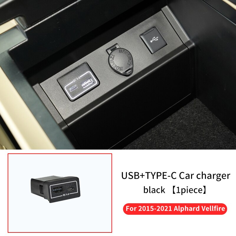 

2015-2022 For Toyota Alphard Vellfire 30 серии AH30 второй ряд сиденья USB быстрое зарядное устройство с двойным интерфейсом аксессуары для украшения интерьера
