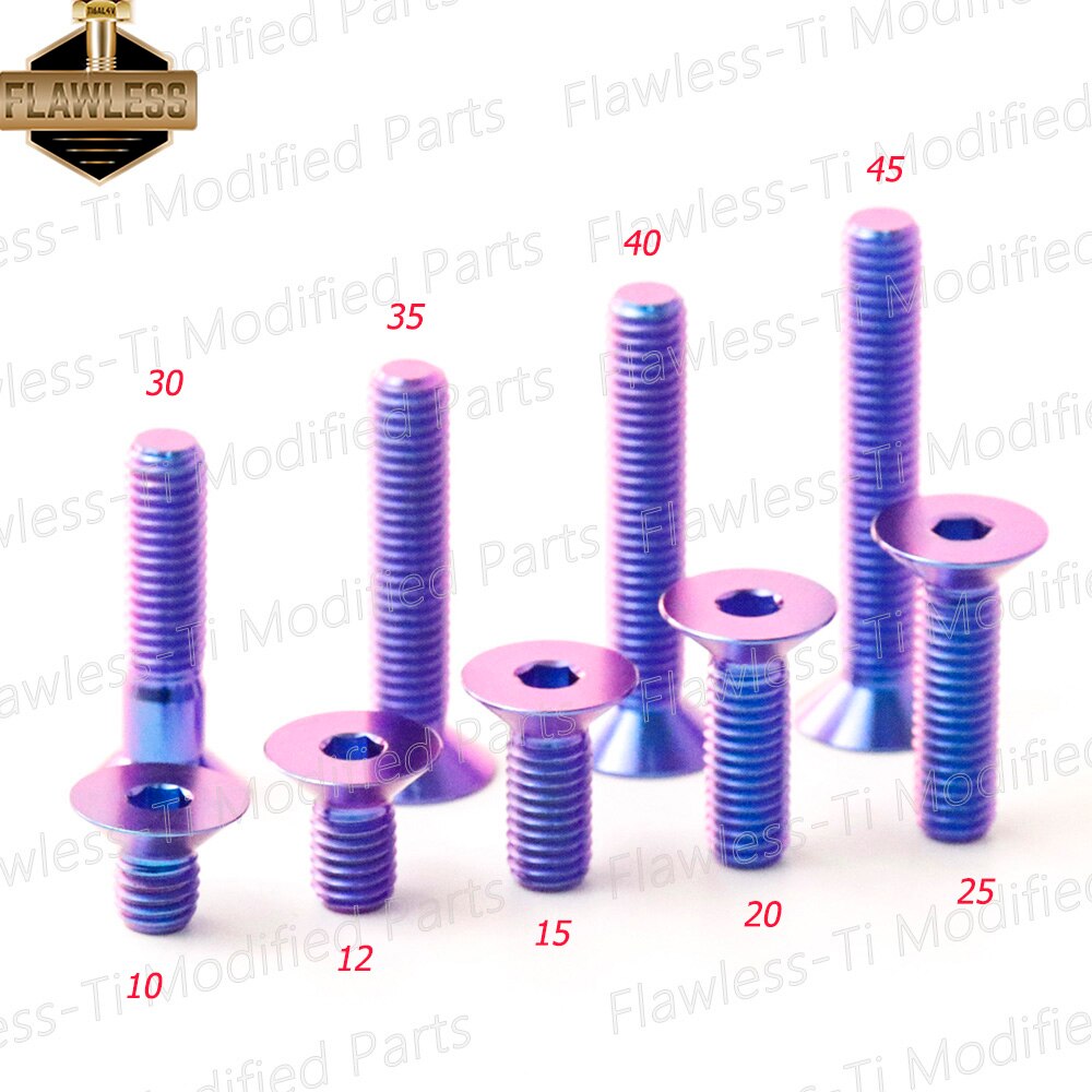 

FLAWLESSTI M6×10-50 Титановые болты с потайной головкой Gr5